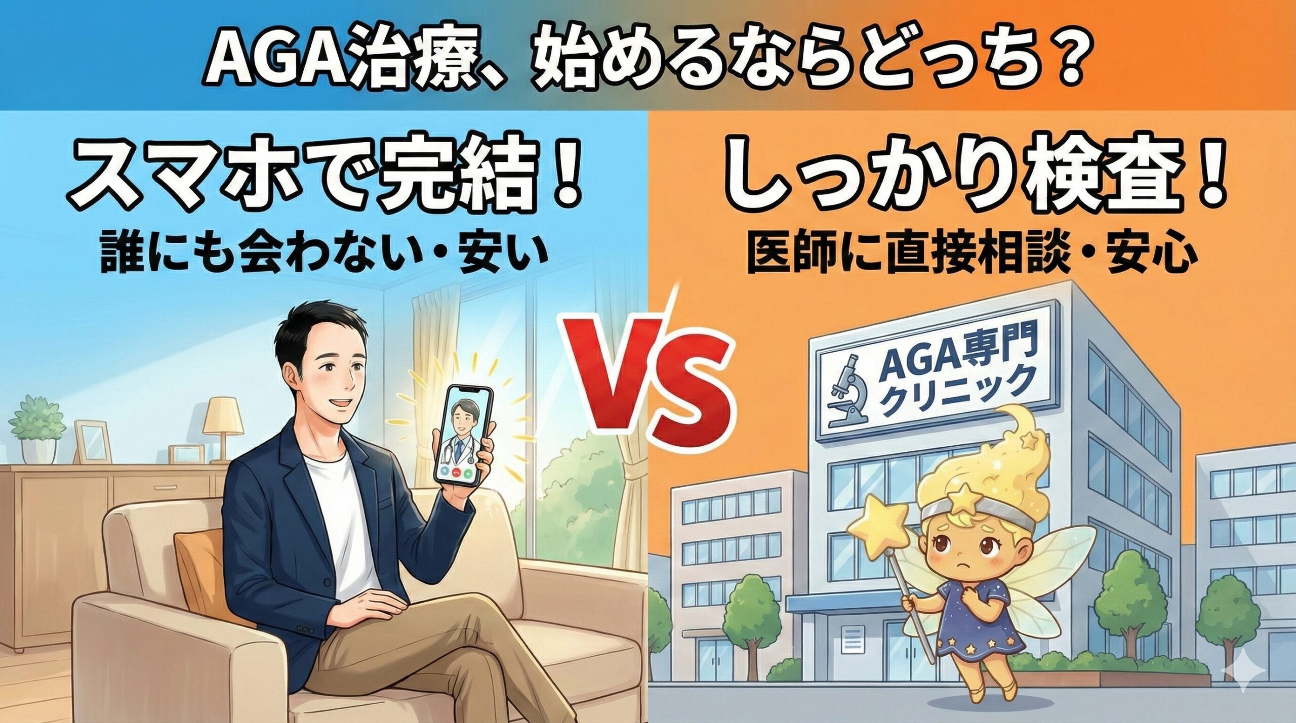 AGA治療始めるならどっちのアイキャッチ画像